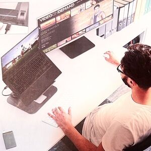 MULTI- ANGLE DUAL HDMI DOCKING STAND NWT